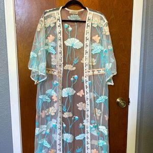 Anna-Kaci California Art-Deco Floral Kimono